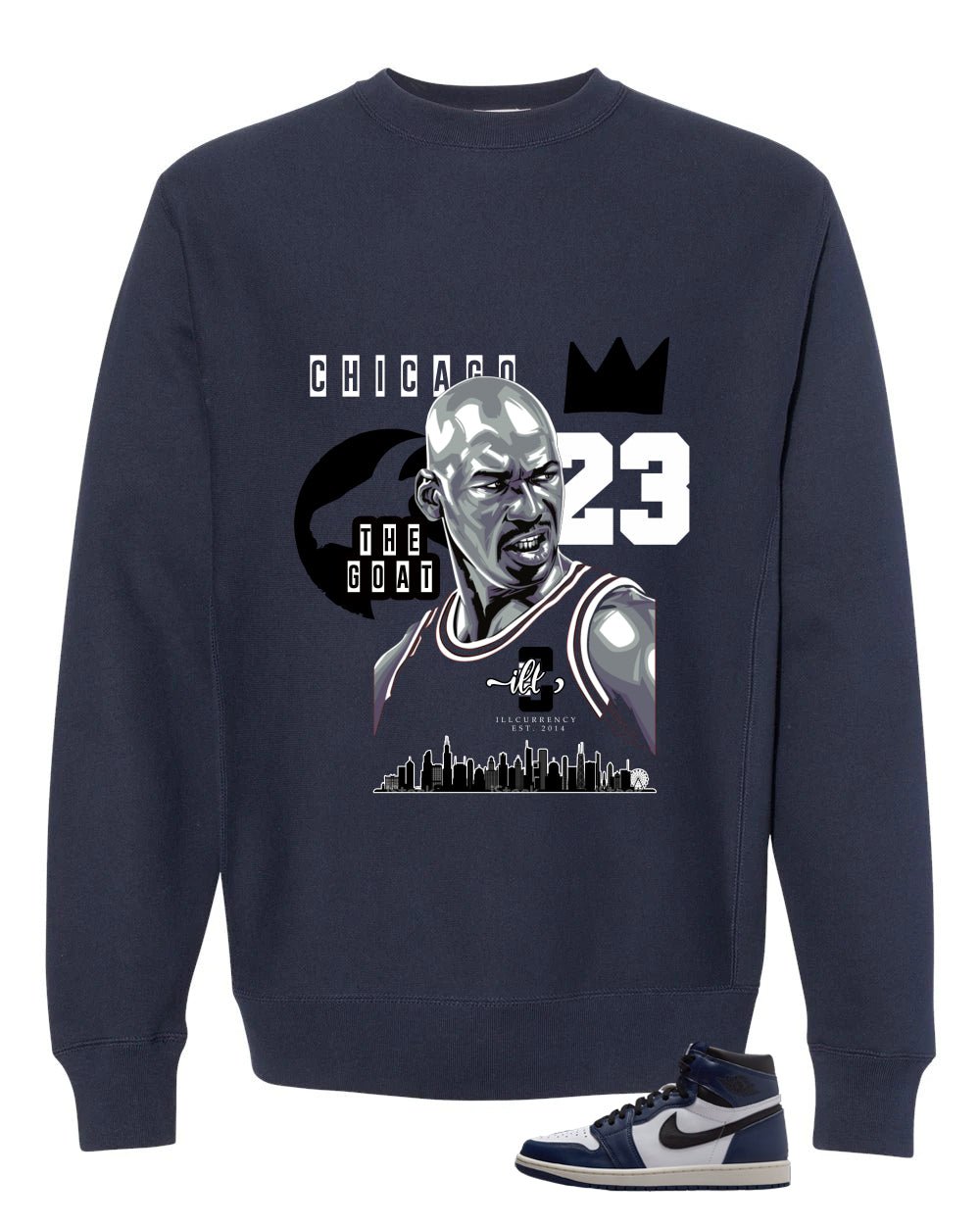 Air Jordan 1 High OG Midnight Navy Blue T-Shirt (GOAT 23) product image 4