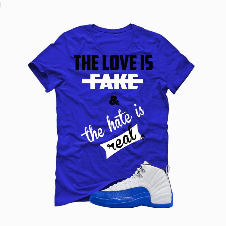 Air Jordan 12 Blueberry Royal Blue T-Shirt (Love is Fake) product image 2