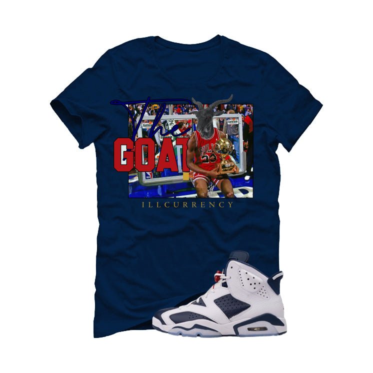 Air Jordan 6 Olympic Navy Blue T-Shirt (GOAT 23) product image 2