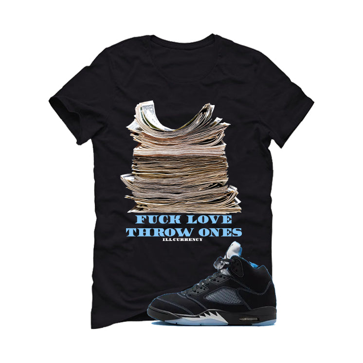 Air Jordan 5 Black/University Blue Matching T-Shirt Black product image 2