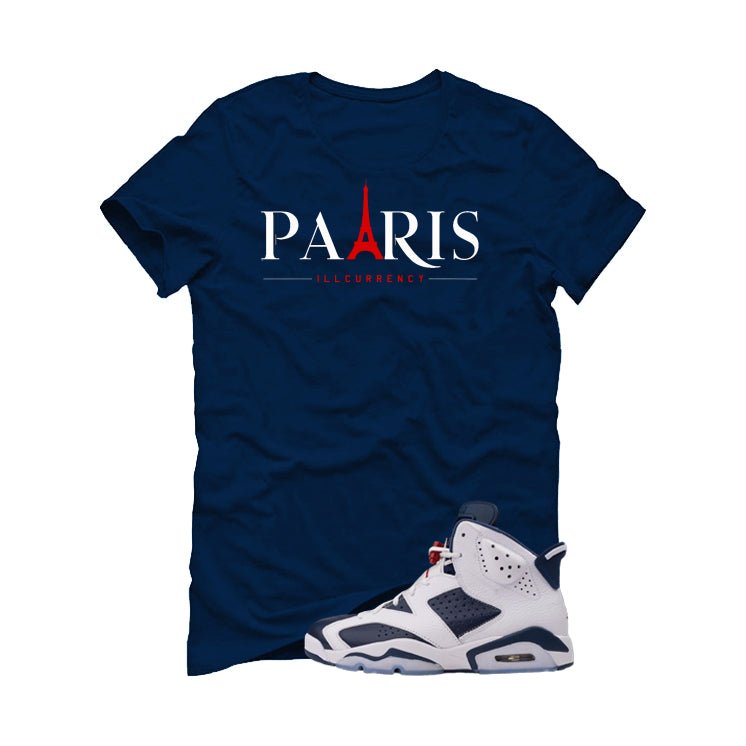 Air Jordan 6 Olympic Navy Blue T-Shirt (Paris)| illcurrency product image 2