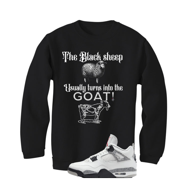 Air Jordan 4 White Cement Black T-Shirt (the sheep usually product image 4