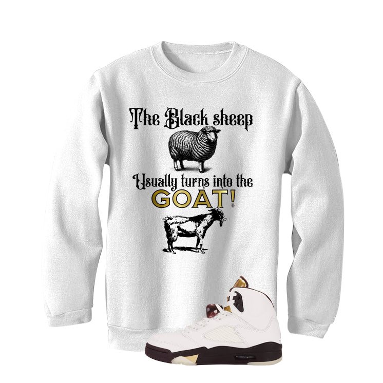 Air Jordan 5 Earth/Metallic Gold White T-Shirt (the black product image 4