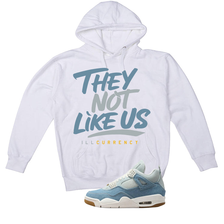Air Jordan 4 Denim Worn Blue White T-Shirt (They not like product image 3