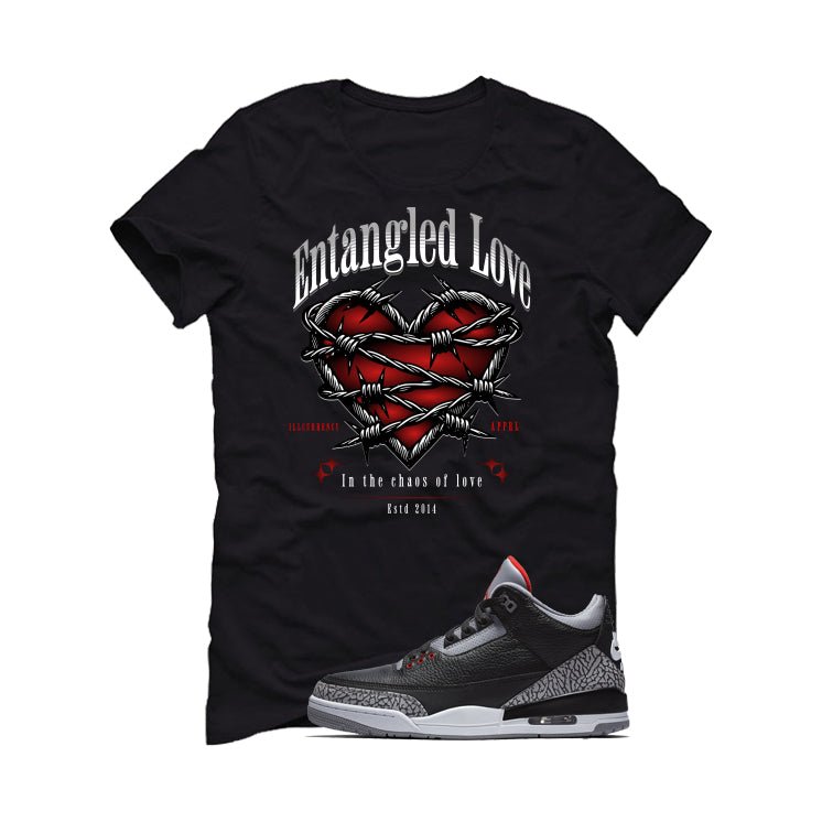 Air Jordan 3 Black Cement T-Shirt (Entangled Love) product image 2