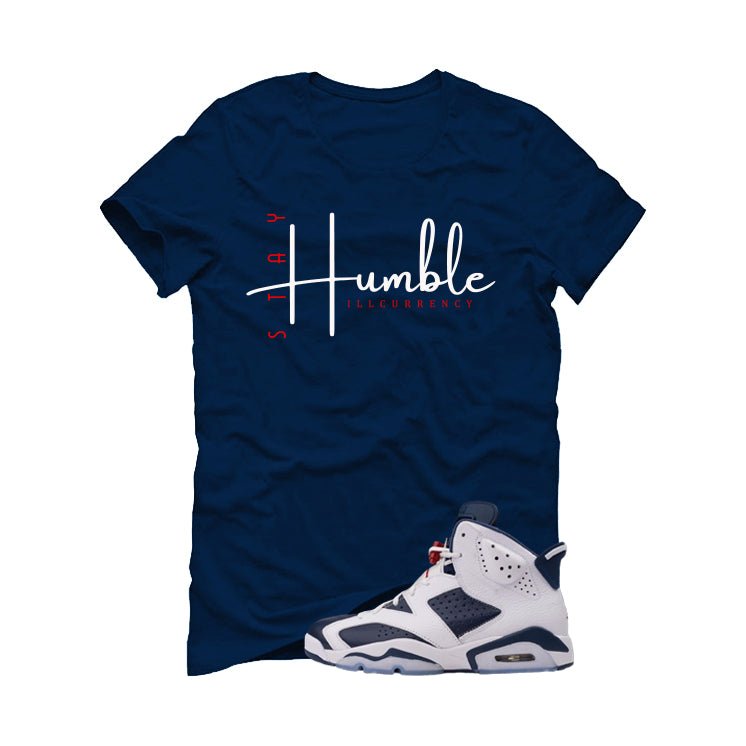 Air Jordan 6 Olympic Navy Blue T-Shirt (Stay Humble) product image 2