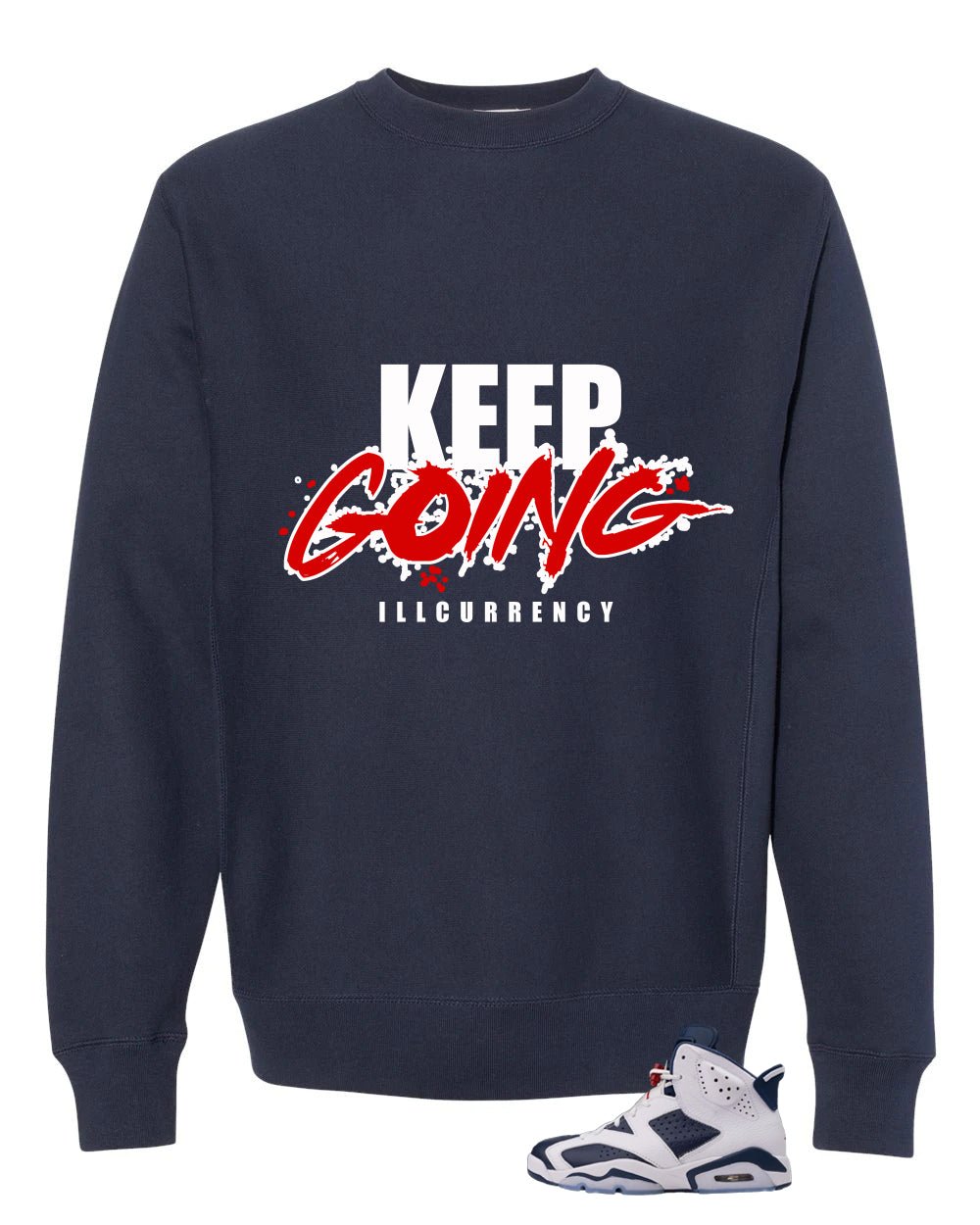 Air Jordan 6 Olympic Navy Blue T-Shirt (keep Going) product image 4