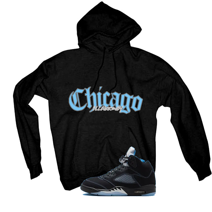 Air Jordan 5 Black/University Blue Matching T-Shirt Black product image 3