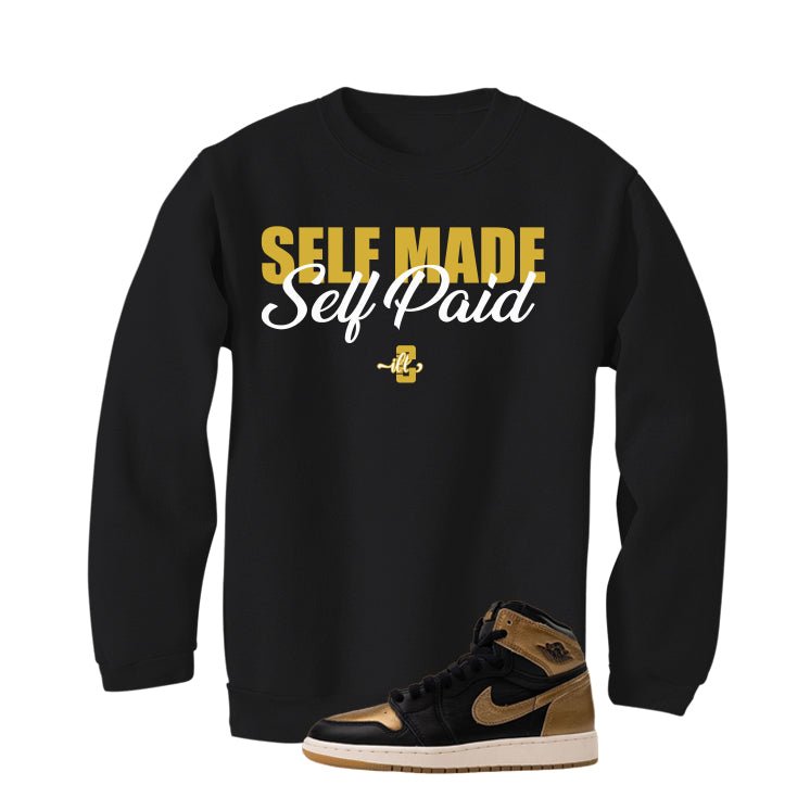 Air Jordan 1 High OG Metallic Gold Black T-Shirt (Self Made product image 4