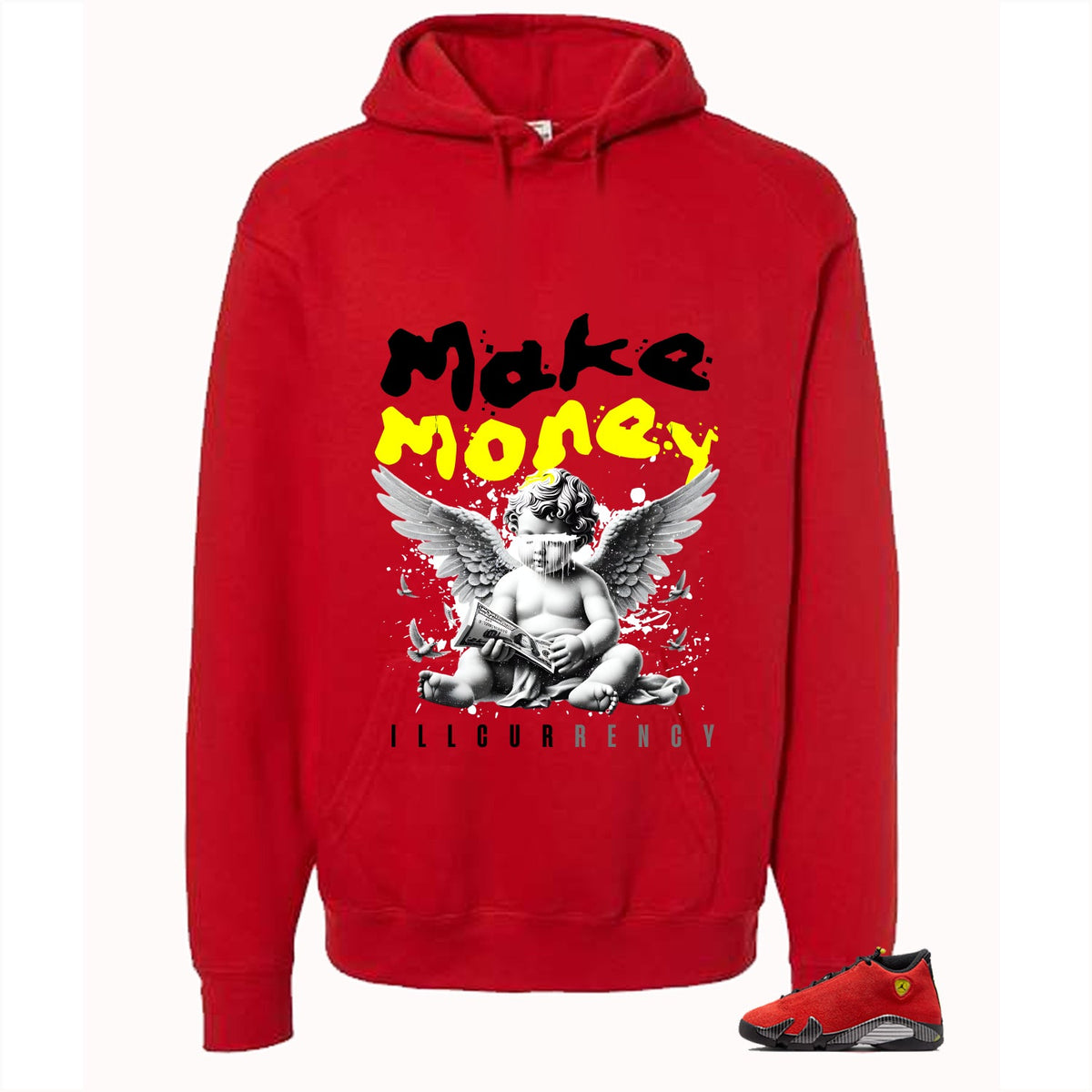 Air Jordan 14 Ferrari Red T-Shirt (Make Money)| illcurrency product image 3