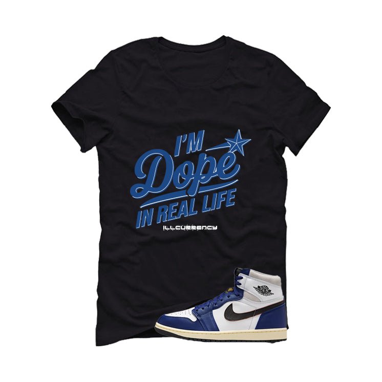 Air Jordan 1 Rare Deep Royal Blue Black T-Shirt (DOPE) product image 2