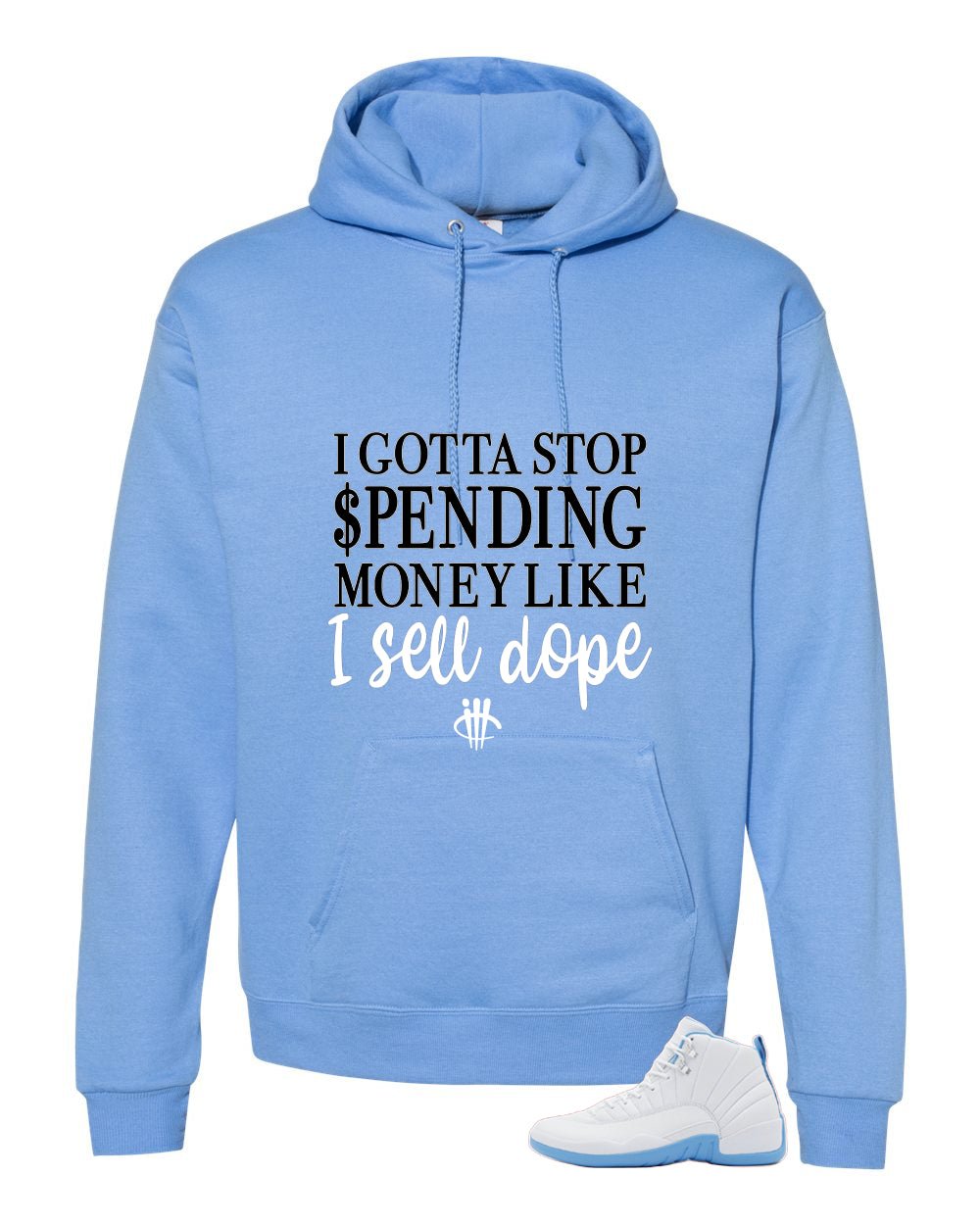 Air Jordan 12 Melo Carolina Blue T-Shirt (STOP SPENDING product image 3
