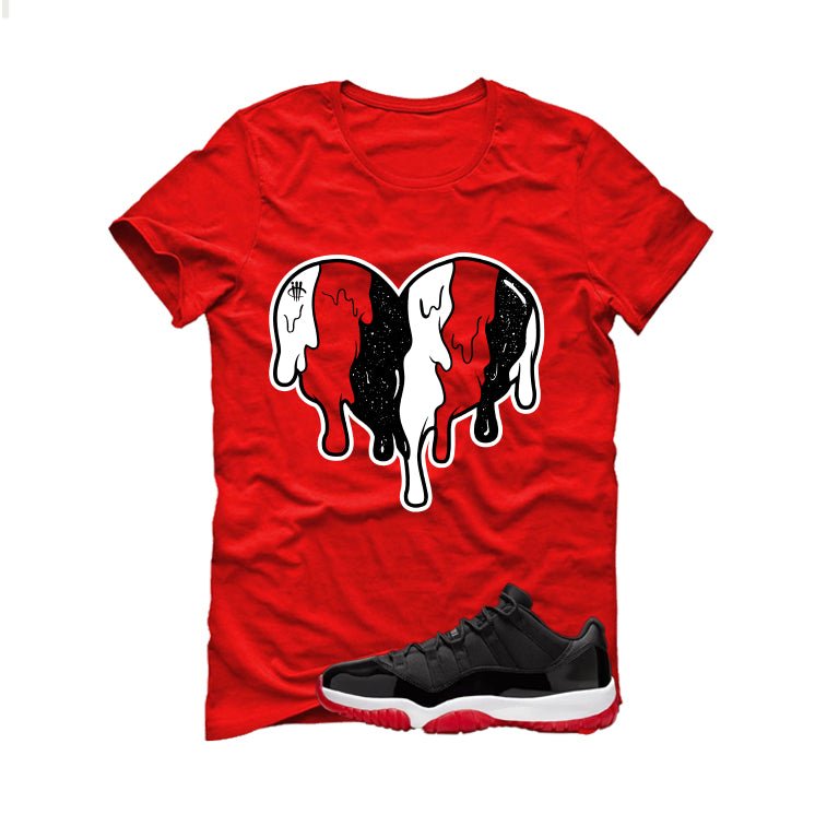 Air Jordan 11 Low Bred Red T-Shirt (Heart)| illcurrency product image 2