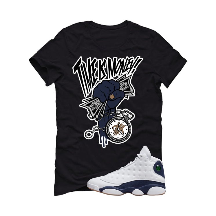 Air Jordan 13 Midnight Navy Black T-Shirt (Time Is Money) product image 2