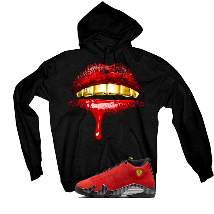 Air Jordan 14 Ferrari Black T-Shirt (Lips)| illcurrency product image 3