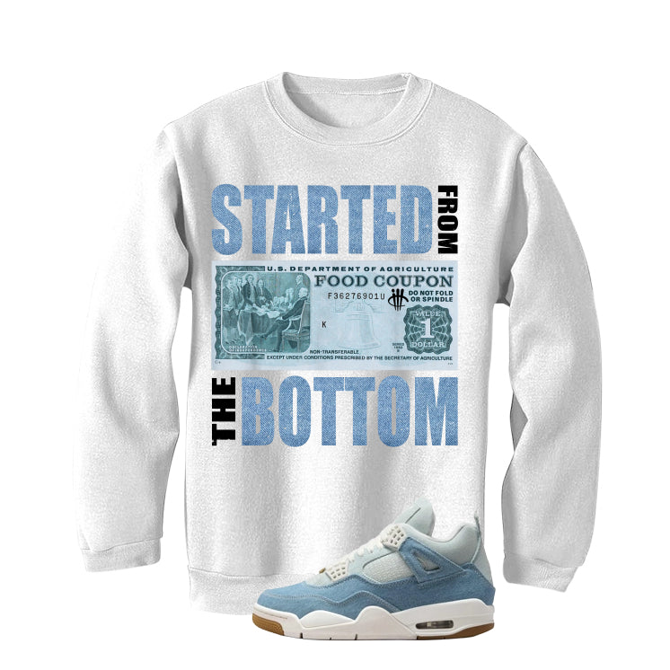 Air Jordan 4 Denim Worn Blue White T-Shirt (Started From product image 4