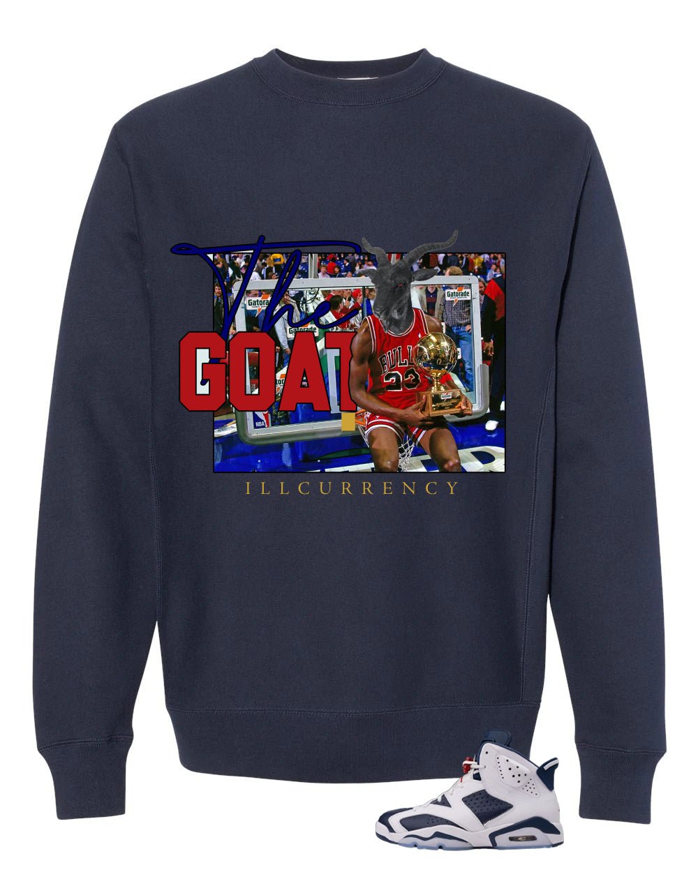Air Jordan 6 Olympic Navy Blue T-Shirt (GOAT 23) product image 4