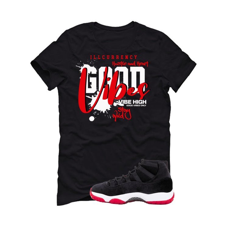 Air Jordan 11 Bred Velvet Black T-Shirt (Good Vibes) product image 2