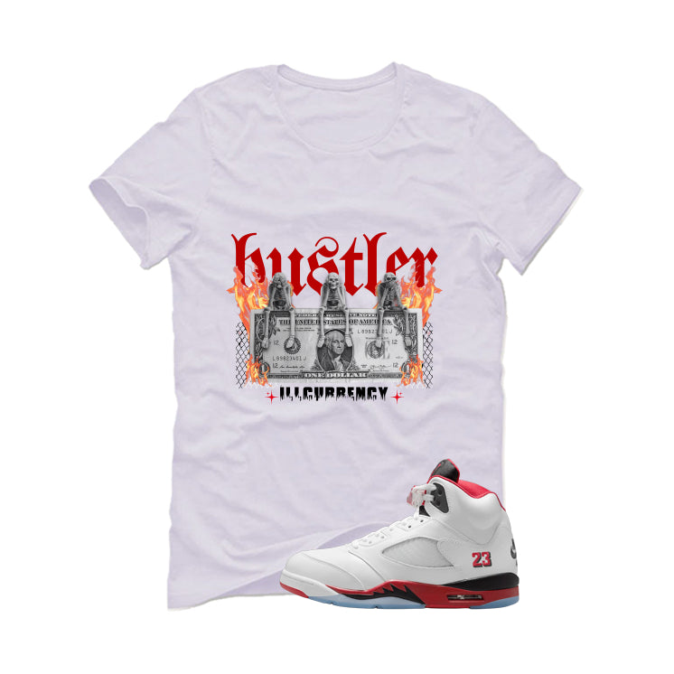 Air Jordan 5 Fire Red Black Tongue White T-Shirt (See No product image 2