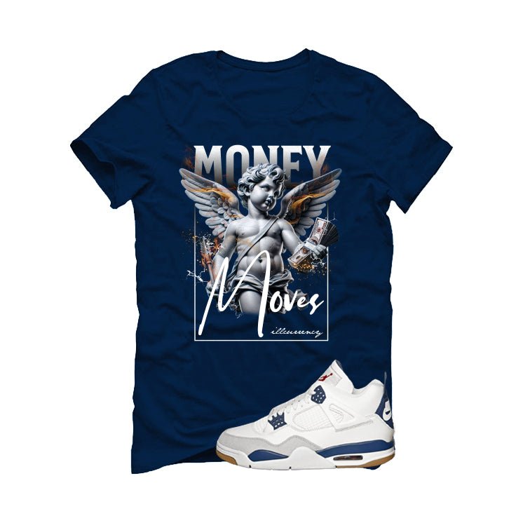 Nike SB x Air Jordan 4 Navy Blue T-Shirt (Money Moves) product image 2