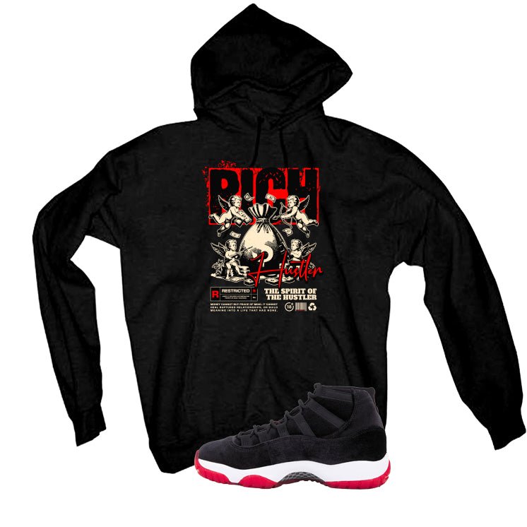 Air Jordan 11 Bred Velvet Black T-Shirt (Rich Hustler) product image 3