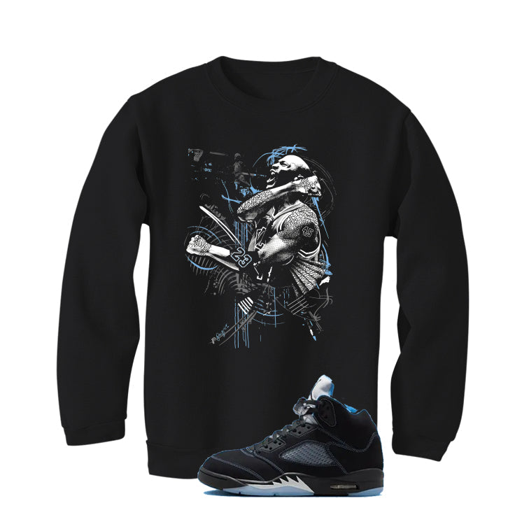 Air Jordan 5 Black/University Blue Matching T-Shirt Black product image 4