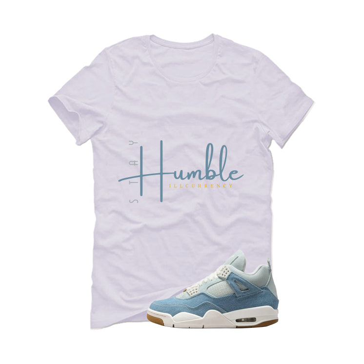 Air Jordan 4 Denim Worn Blue White T-Shirt (Stay Humble) product image 2
