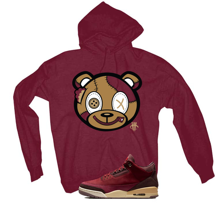 Air Jordan 3 OG Bin 23 Matching T-Shirt Maroon (Stitched Up product image 2