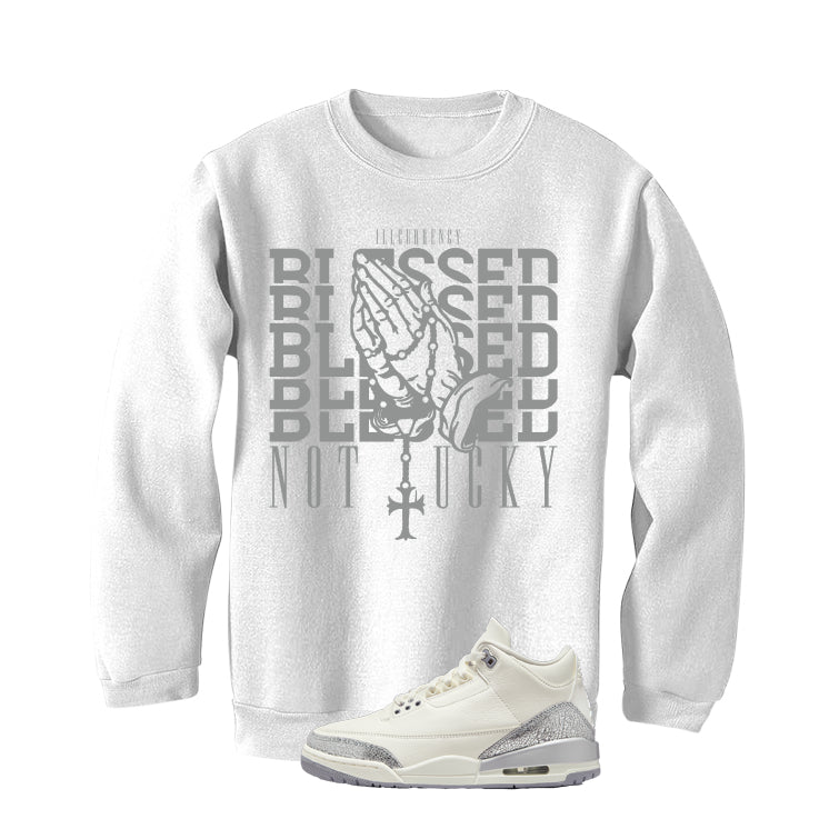 Air Jordan 3 WMNS Sail White T-Shirt (Blessed not lucky) product image 4