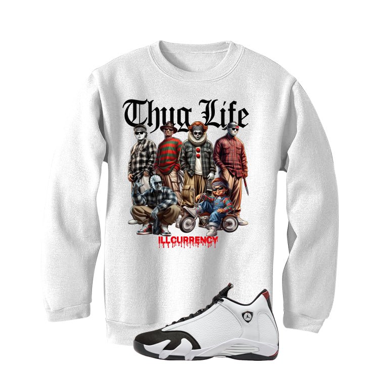 Air Jordan 14 Black Toe White T-Shirt (Thug Life product image 4