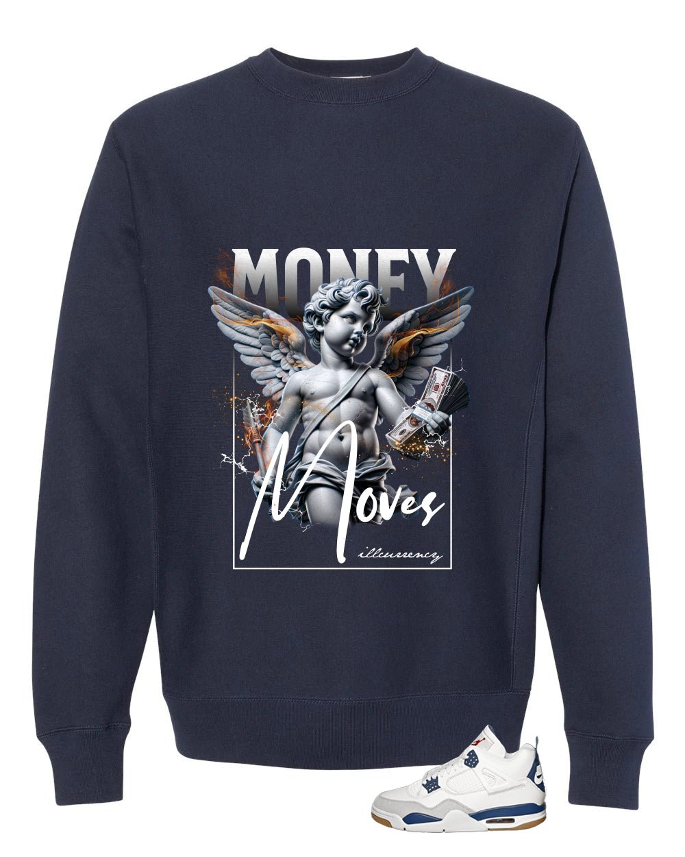 Nike SB x Air Jordan 4 Navy Blue T-Shirt (Money Moves) product image 4