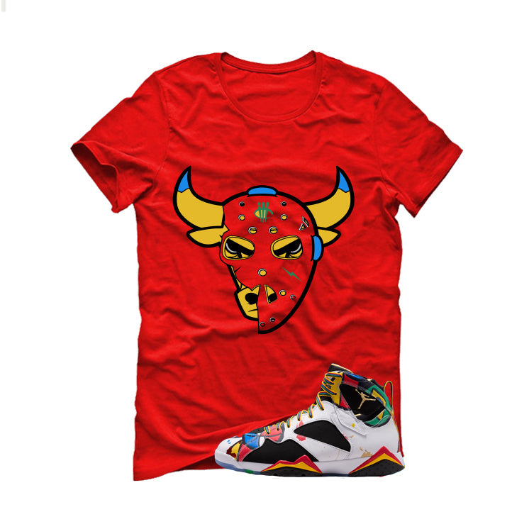 Air Jordan 7 Miro Matching T-Shirt Red (Jason Mask) product image 2
