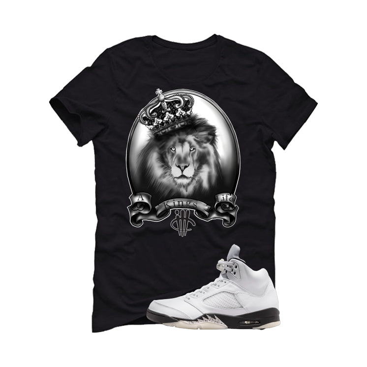 Air Jordan 5 White Black T-Shirt (A Kings Life)| illcurrency product image 2