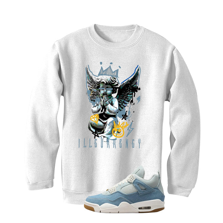 Air Jordan 4 Denim Worn Blue White T-Shirt (Graffiti product image 4