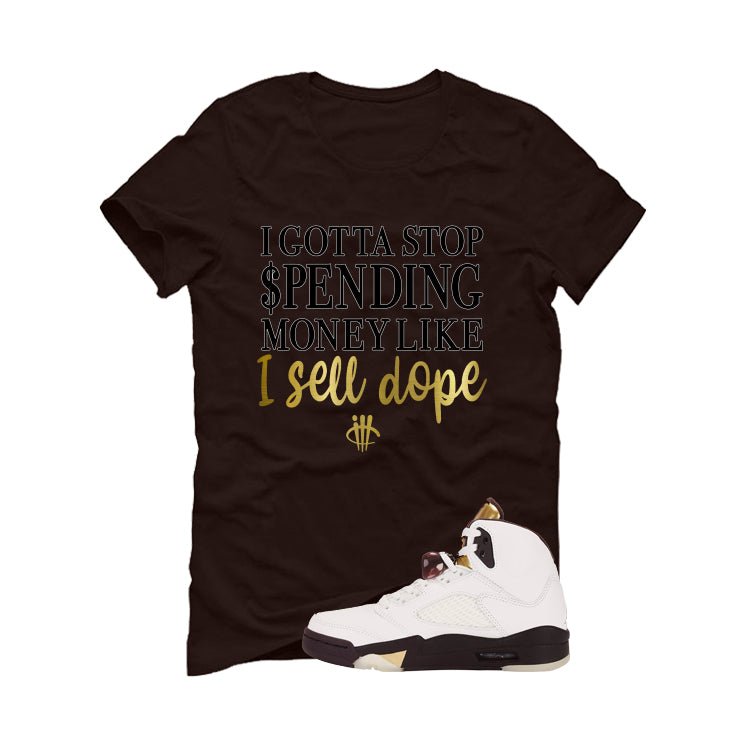 Air Jordan 5 Earth/Metallic Gold Brown T-Shirt (Gotta Stop product image 2