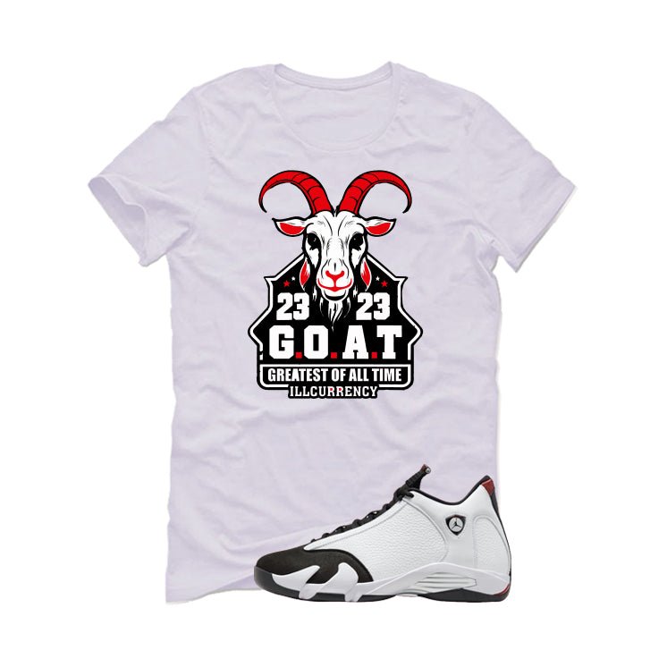 Air Jordan 14 Black Toe White T-Shirt (GOAT 23)| illcurrency product image 2