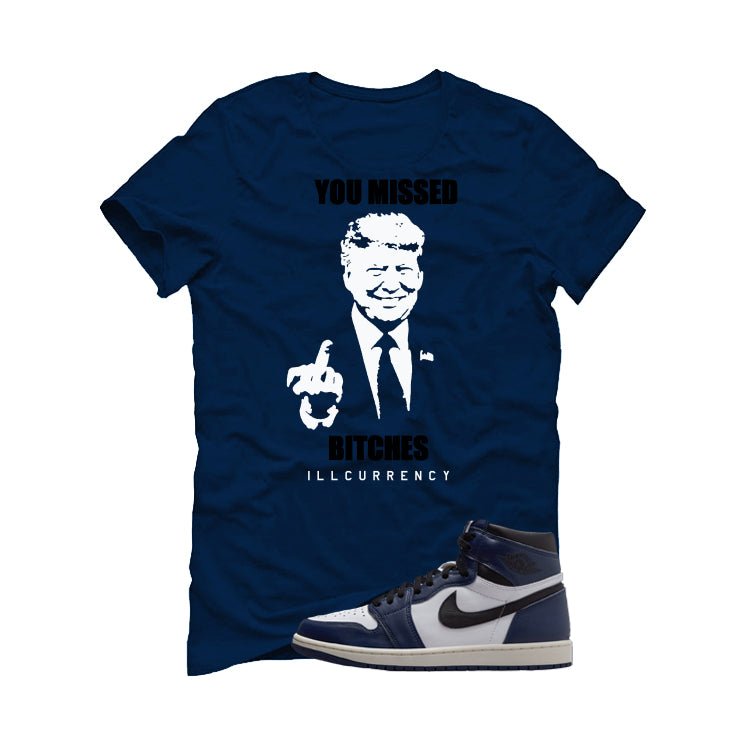 Air Jordan 1 High OG Midnight Navy Blue T-Shirt (Trump you product image 2