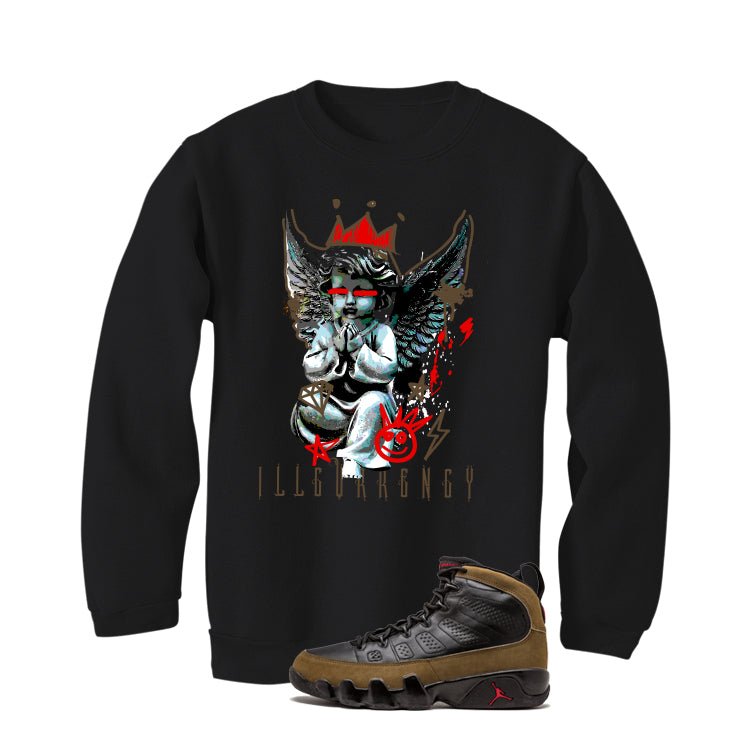 Air Jordan 9 Olive Black T-Shirt (Graffiti Angel) product image 4