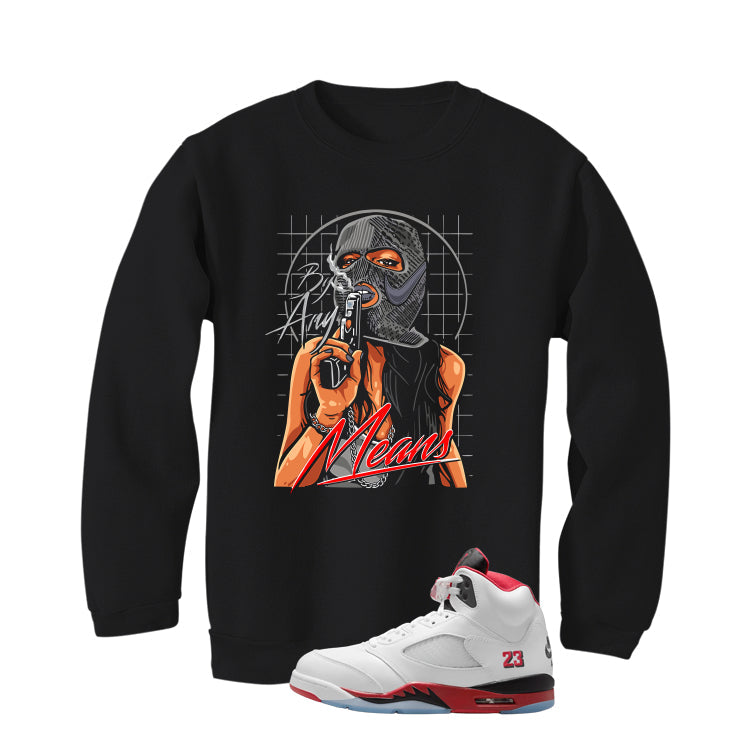 Air Jordan 5 Fire Red Black Tongue T-Shirt (By Any Means) product image 4