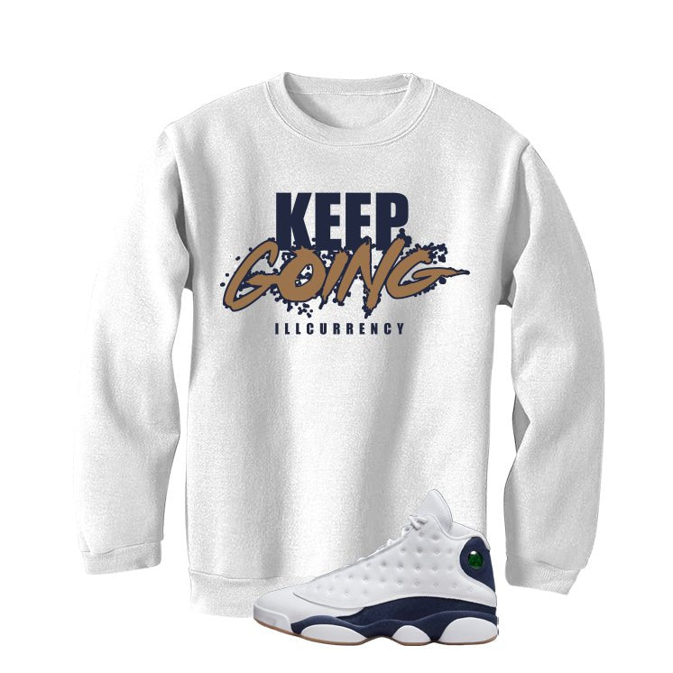 Air Jordan 13 Midnight Navy White T-Shirt (keep Going) product image 4