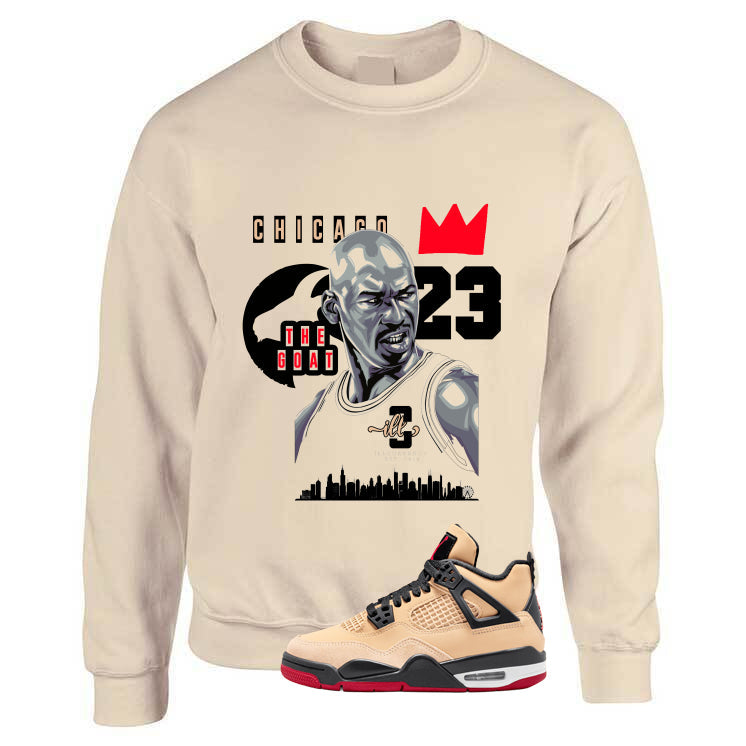 Air Jordan 4 Pizza (GS) Tan T-Shirt (The Goat)| illcurrency product image 3
