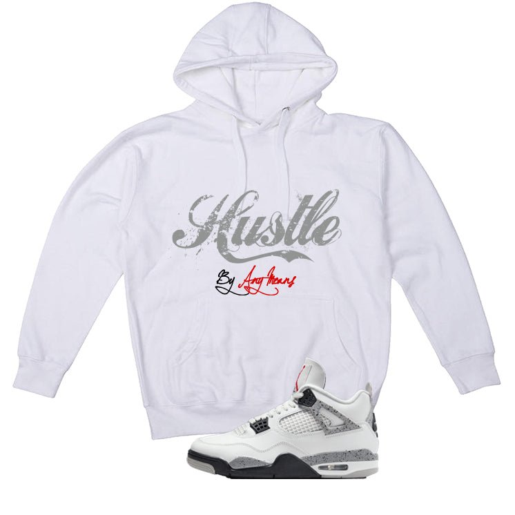 Air Jordan 4 White Cement T-Shirt (Hustle By Any Means) product image 3