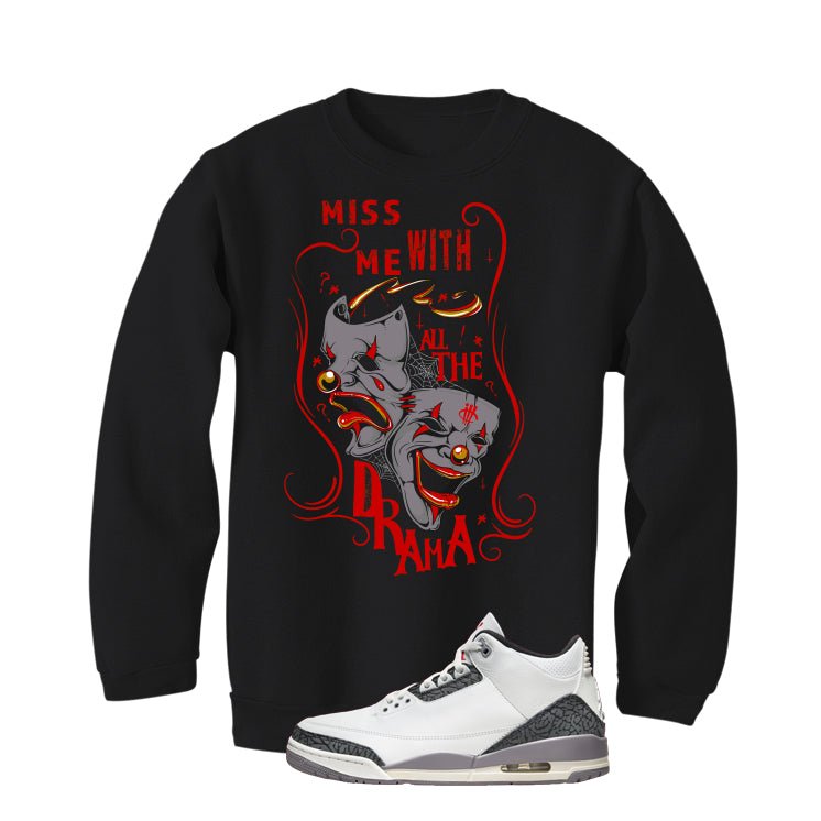 Air Jordan 3 Cement Grey Black T-Shirt (MISS ME WITH THE product image 4