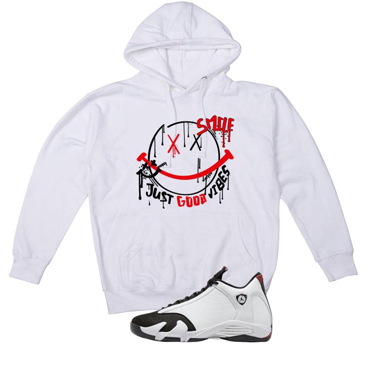 Air Jordan 14 Black Toe White T-Shirt (Smile)| illcurrency product image 3