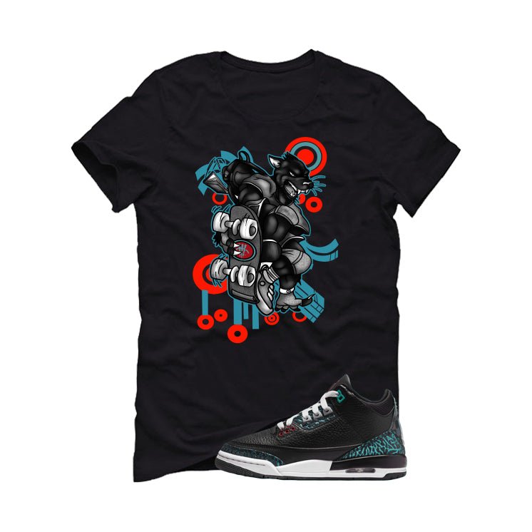 Air Jordan 3 GS Moto Black T-Shirt (SKATEBOARD CAT) product image 2