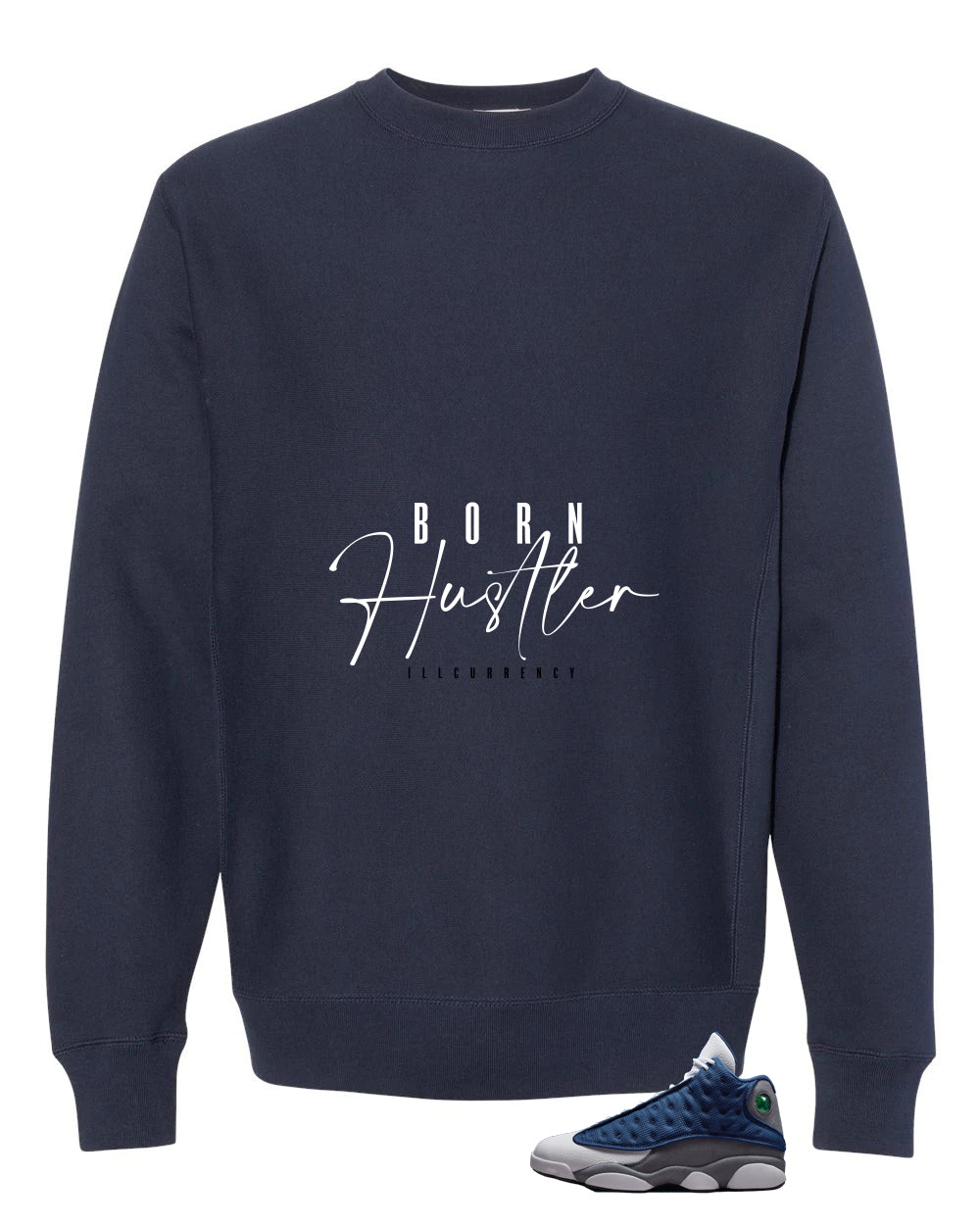 Air Jordan 13 Flint Navy Blue T-Shirt (Born Hustler) product image 4