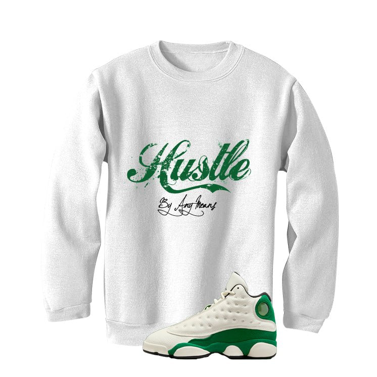 Air Jordan 13 GS Pine Green White T-Shirt (Hustle By Any product image 4