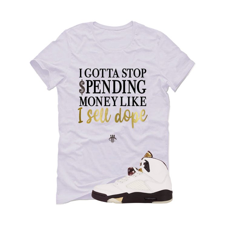 Air Jordan 5 Earth/Metallic Gold White T-Shirt (Gotta Stop product image 2