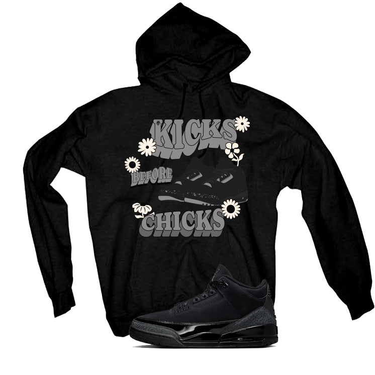 Air Jordan 3 Black Cat T-Shirt (KICKS BEFORE CHICKS) product image 3