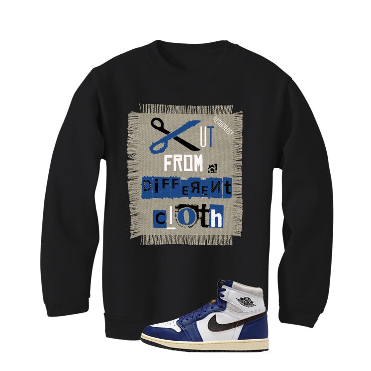 Air Jordan 1 Rare Deep Royal Blue Black T-Shirt (Cut from a product image 4